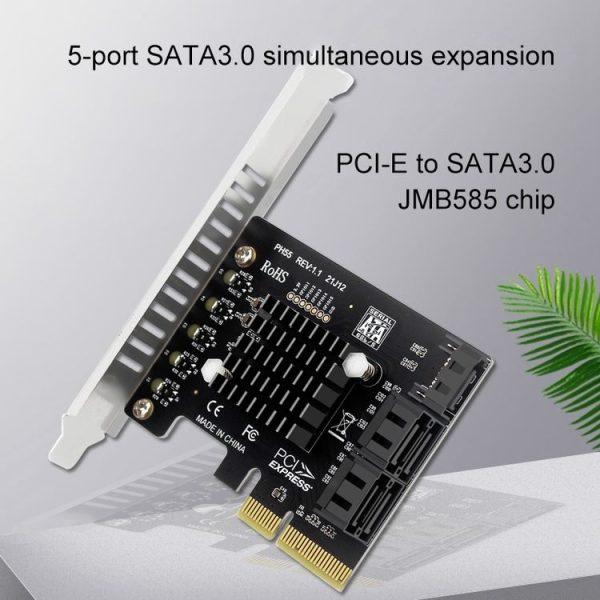 PCI-E To 5 SATA 3.0 Expansion Card (Full High Baffle) - Image 6
