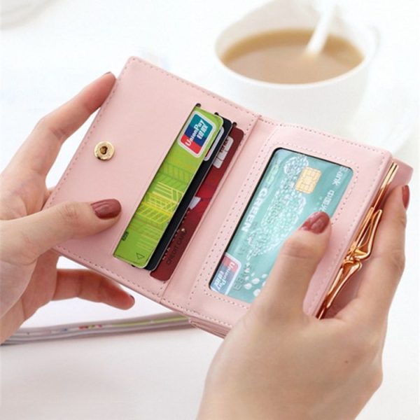 Cartoon Cute Cat Tri-fold Wallet Mini Embossed Multifunctional Wallet (Green) - Image 5