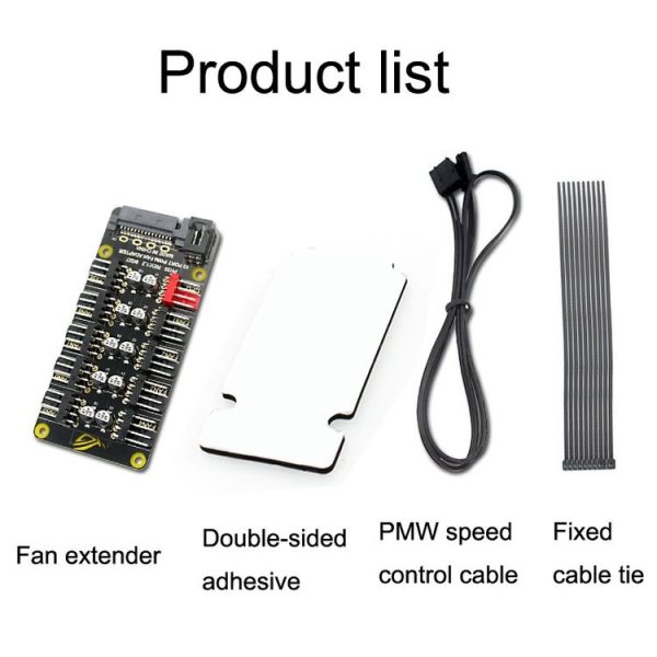 PWM Fan Hub Desktop Computer CPU Fan Expander Supports 3Pin&4Pin (Black) - Image 13