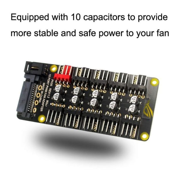 PWM Fan Hub Desktop Computer CPU Fan Expander Supports 3Pin&4Pin (Black) - Image 3