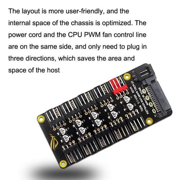 PWM Fan Hub Desktop Computer CPU Fan Expander Supports 3Pin&4Pin (Black) - Image 4