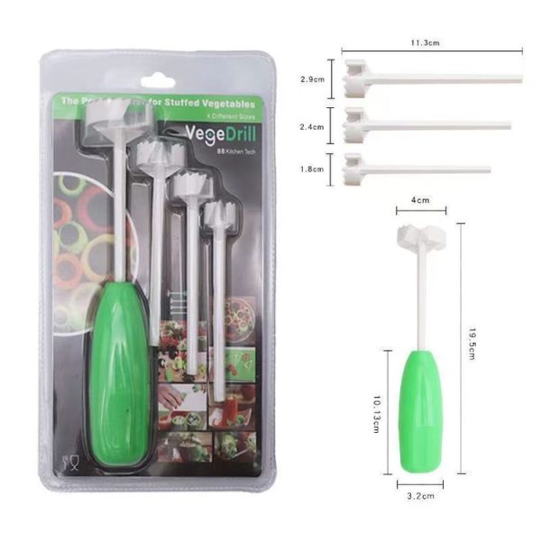 4-In-1 Vegetable Core Digger Fruit Hollowing Out Kitchen Gadget (Blister Packaging) - Image 4