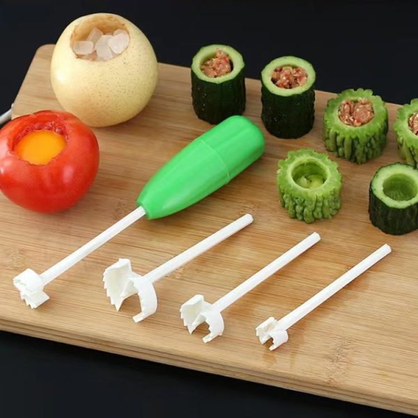 4-In-1 Vegetable Core Digger Fruit Hollowing Out Kitchen Gadget (Blister Packaging) - Image 8