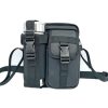 8 Inch Leather Shoulder Mobile Phone Messenger Bag Casual Water Bottle Bag (Black)