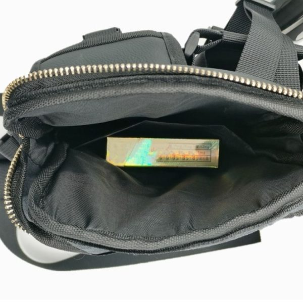 8 Inch Leather Shoulder Mobile Phone Messenger Bag Casual Water Bottle Bag (Black) - Image 5
