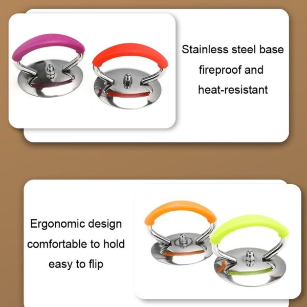 Universal Silicon Pot Lid Handle Kitchenware Accessories, Style: Blue Silicon Ring - Image 4