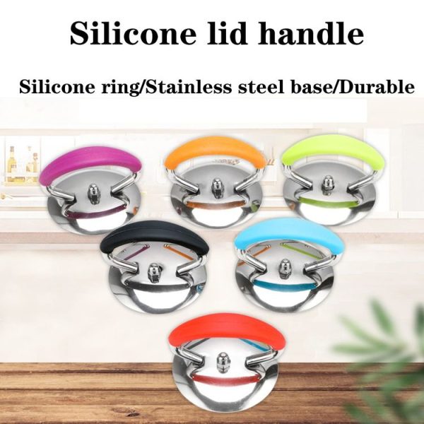 Universal Silicon Pot Lid Handle Kitchenware Accessories, Style: Blue Silicon Ring - Image 5