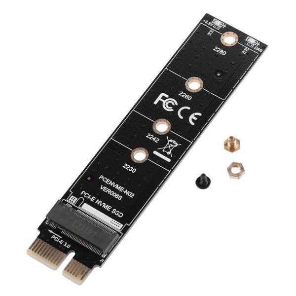 PCI-E 1X To M.2 NVME KEY-M SSD Riser Card Adapter With Baffle - Image 6