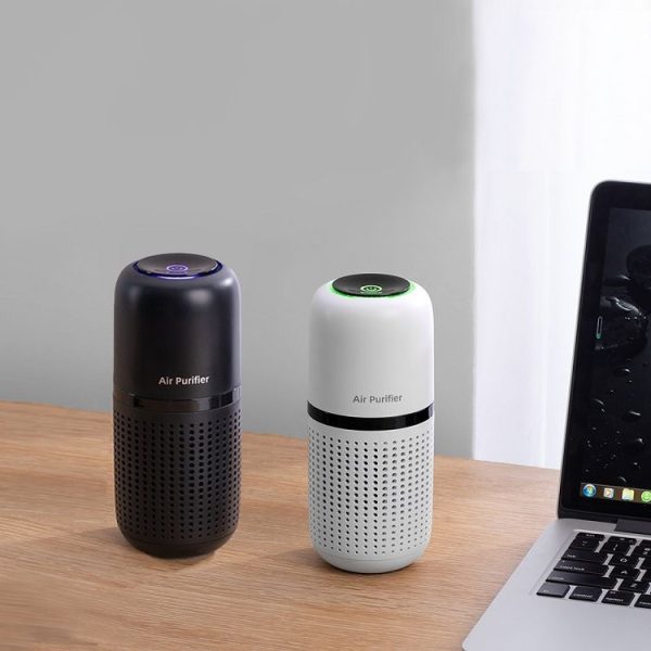 Mini Car Air Purifier Desktop Negative Ion Filter (Black) - Image 12