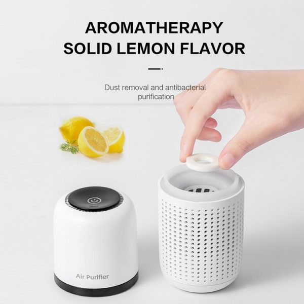 Mini Car Air Purifier Desktop Negative Ion Filter (Black) - Image 2