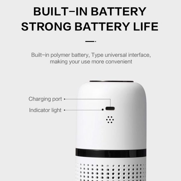 Mini Car Air Purifier Desktop Negative Ion Filter (Black) - Image 4