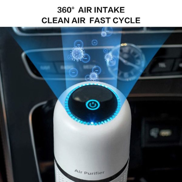 Mini Car Air Purifier Desktop Negative Ion Filter (Black) - Image 7