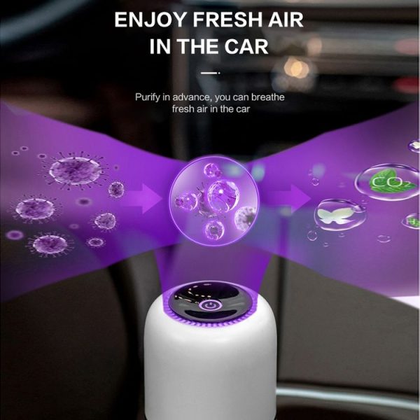 Mini Car Air Purifier Desktop Negative Ion Filter (Black) - Image 8