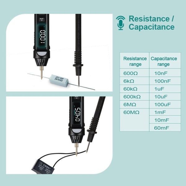 WinAPEX ET8906 Digital Multimeter Voltage Test Pen Capacitance Meter Diode NVC Tester - Image 5