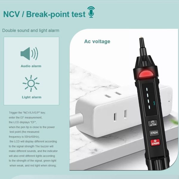 WinAPEX ET8906 Digital Multimeter Voltage Test Pen Capacitance Meter Diode NVC Tester - Image 7