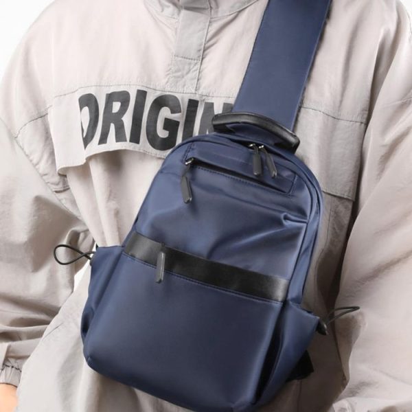 Men Messenger Large Capacity Sports Chest Bag (Dark Blue) - Image 2