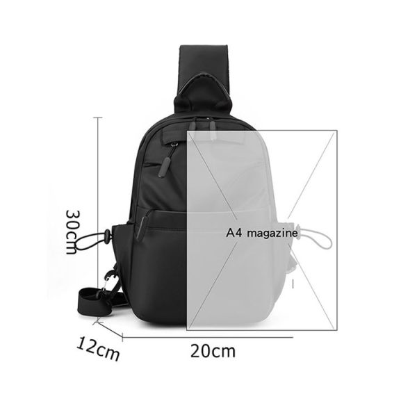 Men Messenger Large Capacity Sports Chest Bag (Dark Blue) - Image 3