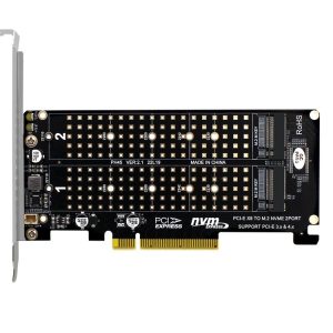 PCI-E X8 Double Disk Transfer Card NVME M.2 MKEY SSD RAID Array Expansion Adapter (PH45)
