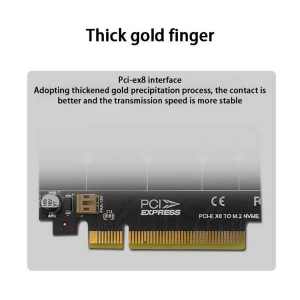 PCI-E X8 Double Disk Transfer Card NVME M.2 MKEY SSD RAID Array Expansion Adapter (PH45) - Image 11