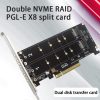 PCI-E X8 Double Disk Transfer Card NVME M.2 MKEY SSD RAID Array Expansion Adapter (PH45) - Image 2