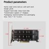 PCI-E X8 Double Disk Transfer Card NVME M.2 MKEY SSD RAID Array Expansion Adapter (PH45) - Image 3
