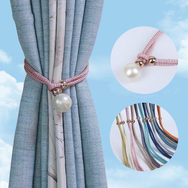 Pearl Curtain Clip Curtain Holders Tie Back Buckle Curtain Decor Accessories (Deep Blue) - Image 2