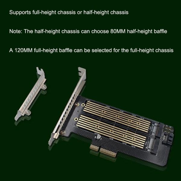 M.2 NVME NGFF SSD To PCIE SATA Dual Disk Conversion Expansion Card Supports MKEY BKEY Wiring (Black) - Image 8