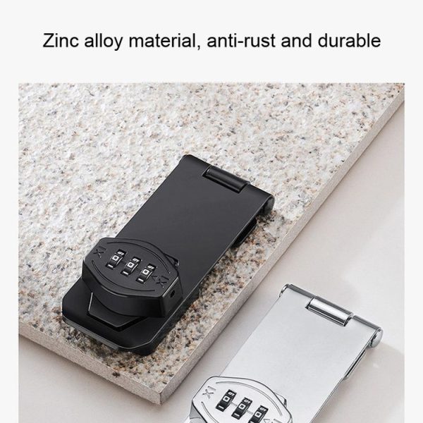 Screw Installation Cabinet Door Combination Lock Anti-Theft Drawer Lock, Style: Three Hole 4 inch Black - Image 4