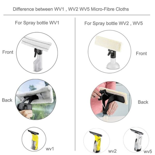 Karcher WV1 WV2 WV5 Window Cleaner Spray Bottle Microfiber Cloth Mop (Yellow) - Image 4