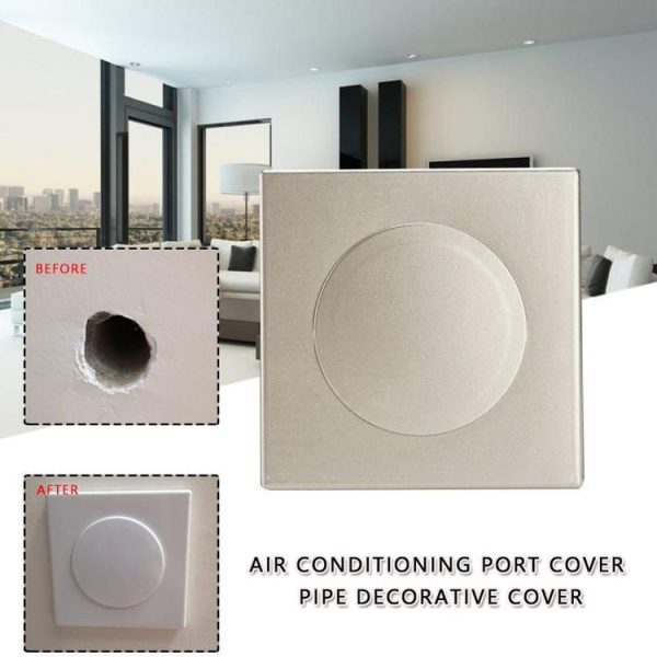 Square Air Conditioning Hole Decoration Cover Wall Hole Plug, Style: Split 5cm White - Image 8