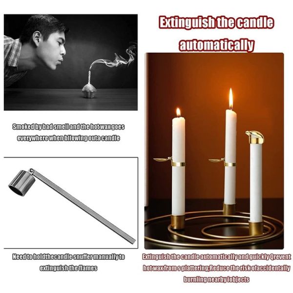 Automatic Candle Extinguisher Metal Candle Extinguishing Fire Clamp Candle Extinguisory Cover (Gold) - Image 5