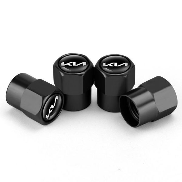 3sets / 12pcs For KIA KN Car Tire Valve Core Decorative Metal Cap (Black) - Image 2