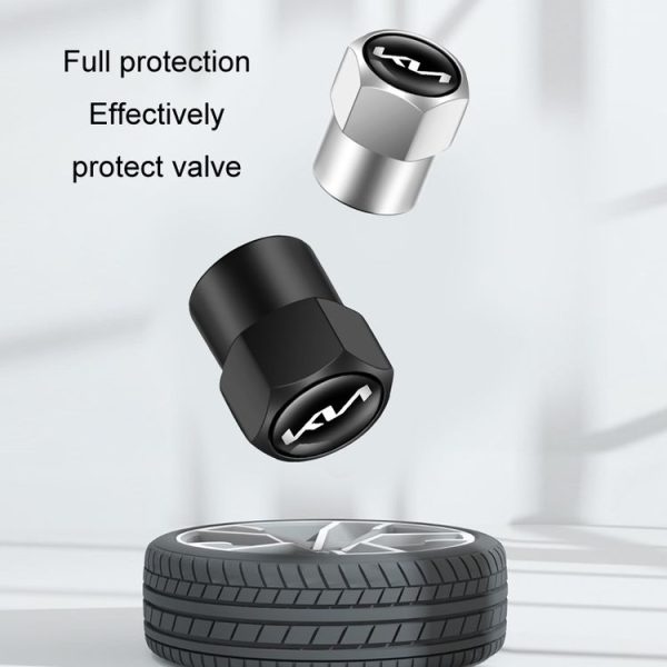 3sets / 12pcs For KIA KN Car Tire Valve Core Decorative Metal Cap (Black) - Image 5