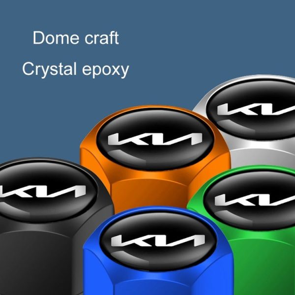 3sets / 12pcs For KIA KN Car Tire Valve Core Decorative Metal Cap (Black) - Image 7