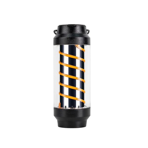 Outdoor Camping Spiral Lamp Waterproof Lighting Multifunctional Tent Hanging Lamp (Dark Black)