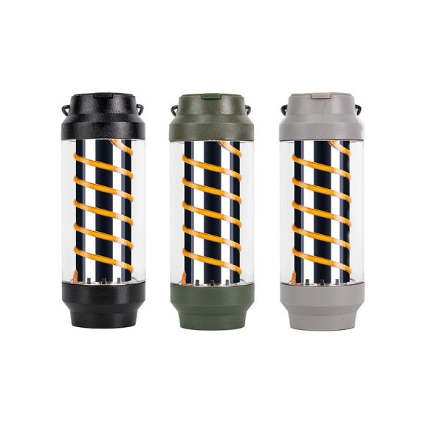 Outdoor Camping Spiral Lamp Waterproof Lighting Multifunctional Tent Hanging Lamp (Dark Black) - Image 2