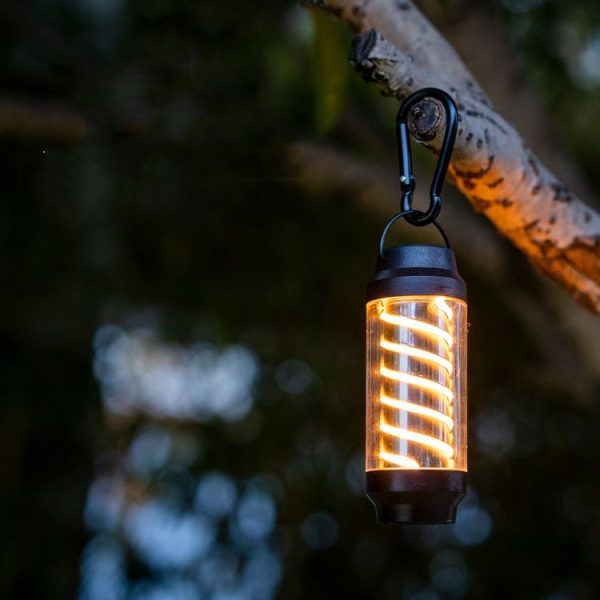 Outdoor Camping Spiral Lamp Waterproof Lighting Multifunctional Tent Hanging Lamp (Dark Black) - Image 7
