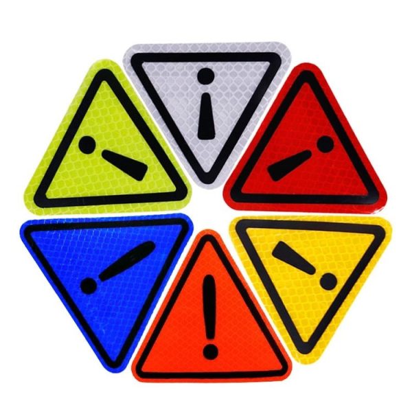 Car Tail Triangle Reflective Stickers Safety Warning Danger Signs Car Stickers (Red) - Image 2