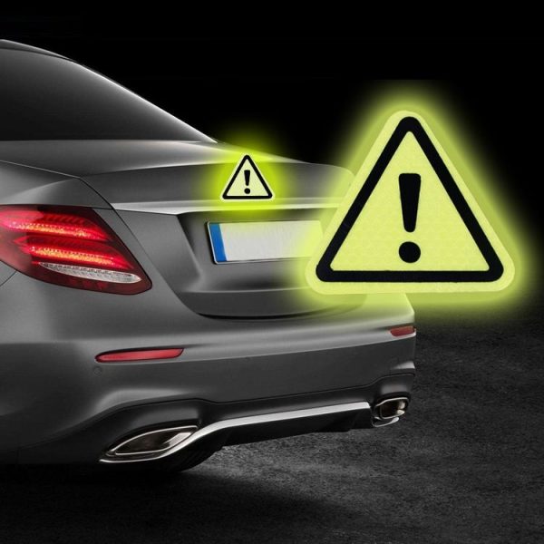 Car Tail Triangle Reflective Stickers Safety Warning Danger Signs Car Stickers (Red) - Image 4
