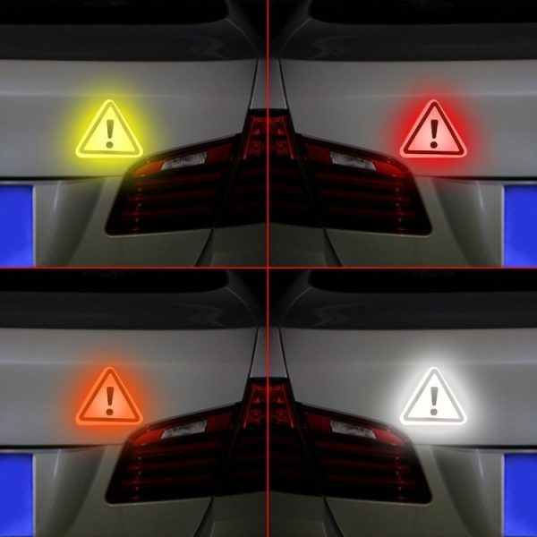 Car Tail Triangle Reflective Stickers Safety Warning Danger Signs Car Stickers (Red) - Image 5