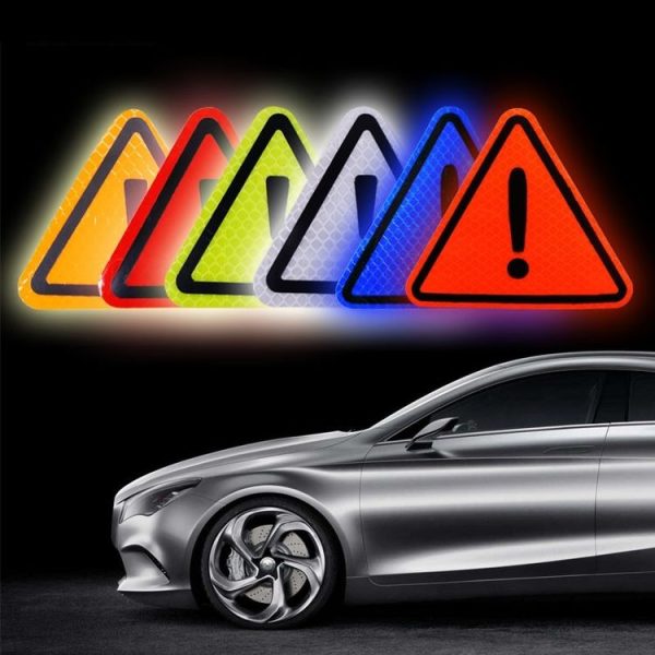 Car Tail Triangle Reflective Stickers Safety Warning Danger Signs Car Stickers (Red) - Image 6
