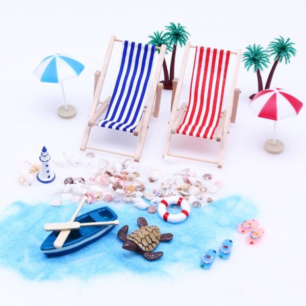 A Style Mini Beach Set Miniature Model Ornament Summer Ocean Simulation Scene Photo Decoration Props - Image 3