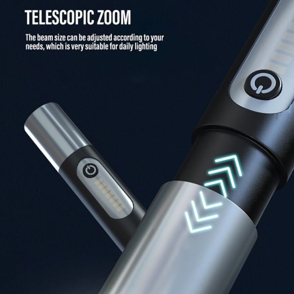 XHP50 Lamp Bead Super Bright LED Flashlight Telescopic Zoom Waterproof Torch With Lampshade - Image 4