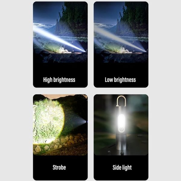 XHP50 Lamp Bead Super Bright LED Flashlight Telescopic Zoom Waterproof Torch With Lampshade - Image 5