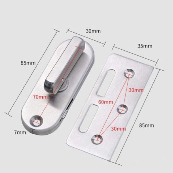 304 Stainless Steel Slot 90 Degrees Right Angle Migration Door Hook Lock - Image 2