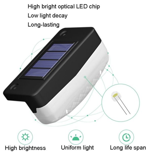 RGB Solar Step Light Outdoor Garden IP65 Waterproof Courtyard Light Smart Light Sense Villa Floor Foot Light - Image 4
