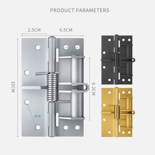 4 Inch Multifunctional Door Closer Automatic Door Closing Hinge, Color: Color Steel Silver - Image 3