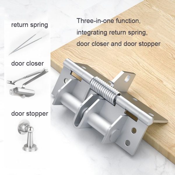 4 Inch Multifunctional Door Closer Automatic Door Closing Hinge, Color: Color Steel Silver - Image 7