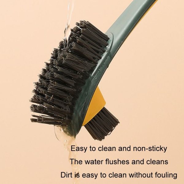 Double-sided Soft Hair Toilet Brush Toilet Long Handle Cleaning Brush (Dark Green) - Image 6