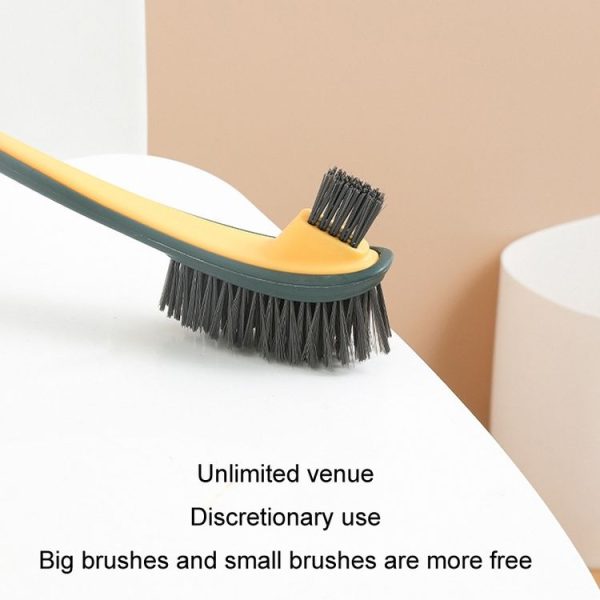 Double-sided Soft Hair Toilet Brush Toilet Long Handle Cleaning Brush (Dark Green) - Image 7